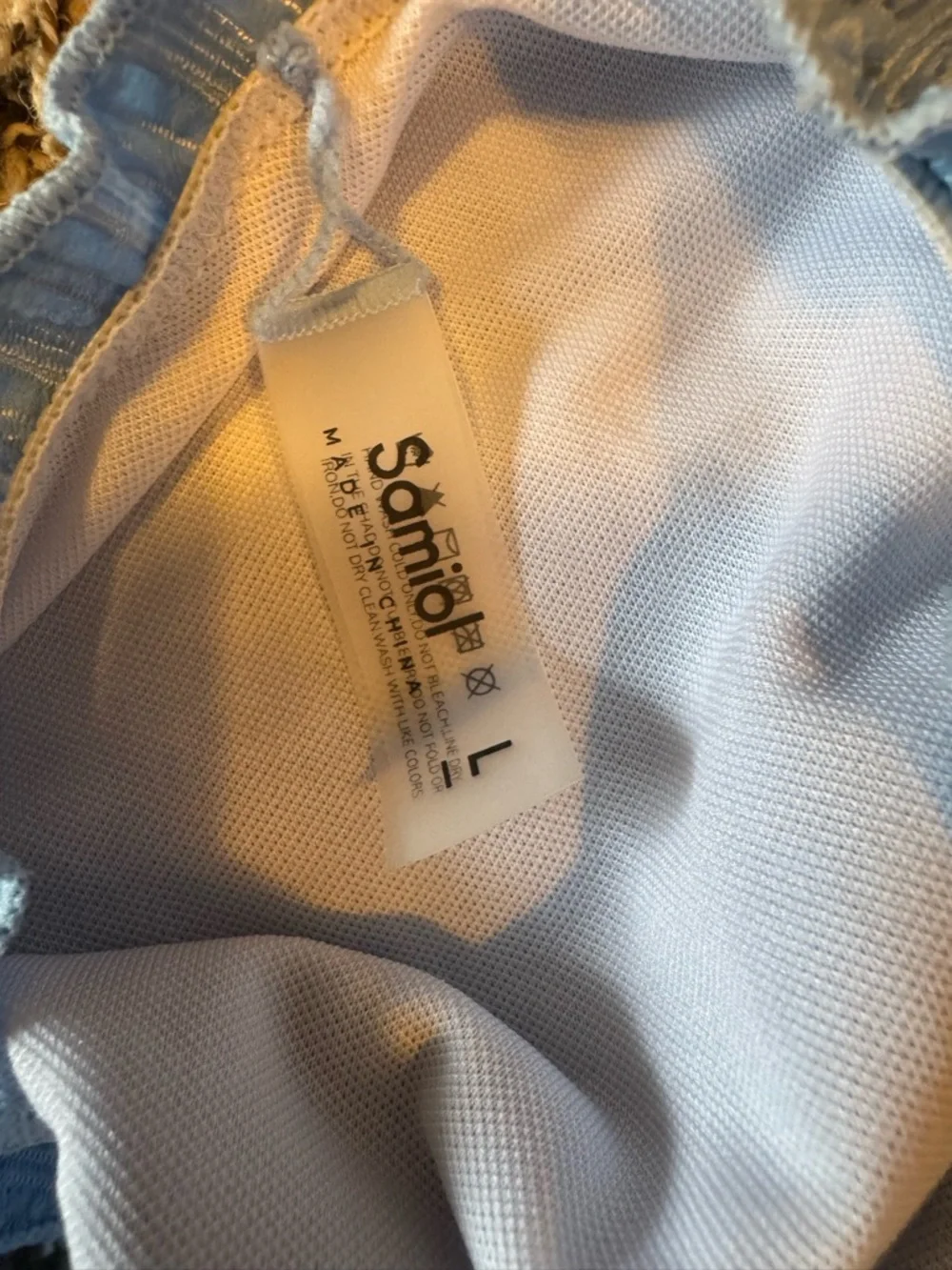 Light Blue Ribbed Two-Piece Tankini Set - Picture 4 of 6